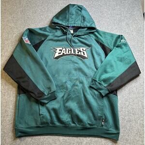 Vintage Philadelphia Eagles Hoodie XL Green Blue Satin Hoodie Double Side READ